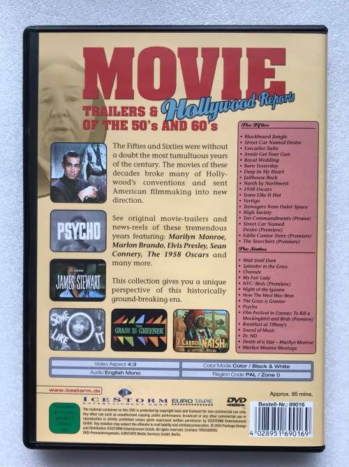 DVD Movie Trailers & Hollywood Reports of the 50`s and 60`s,english, Region 0