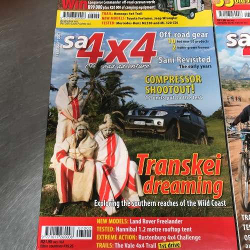 6 x Car Magazines SA 4x4 :  May 2004, Aug 2005, April 2006 , Jan 2007, Feb 2007, Dec 2008