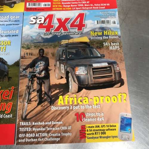 6 x Car Magazines SA 4x4 :  May 2004, Aug 2005, April 2006 , Jan 2007, Feb 2007, Dec 2008