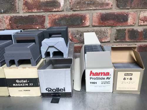 Rollei Magazin 77 ,slide magazine 7x7, incl. slides (Lot 1) vintage, collectors item