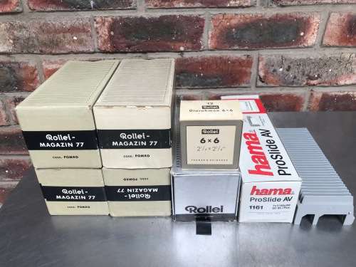 Rollei Magazin 77 ,slide magazine 7x7, incl. slides (Lot 1) vintage, collectors item