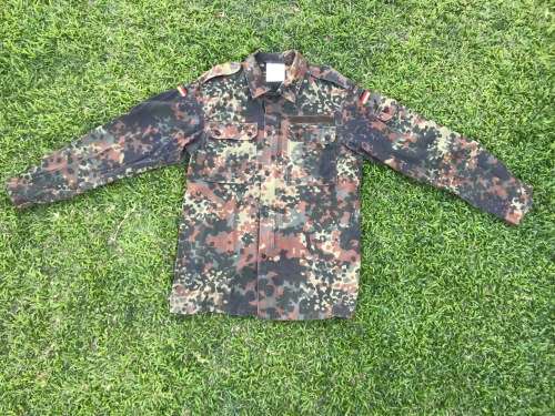 German Military Jacket / Shirt , light, camo Size L , secondhand