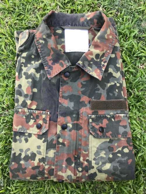 German Military Jacket / Shirt , light, camo Size L , secondhand