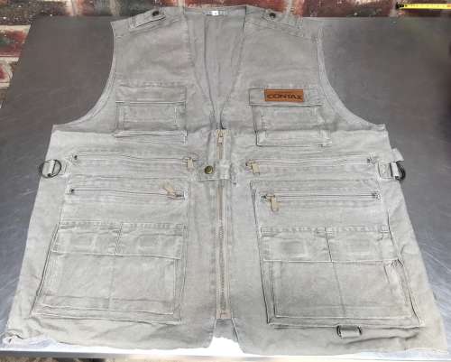 Contax Vest Fotoreporter , new, grey ,size M, collectors item, rare, vintage, made in Germany