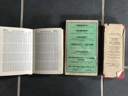 Vintage books 3, Handz Decimal 1960, Hoppus`s Measurer approx.1952, White`s Portland cement 1943