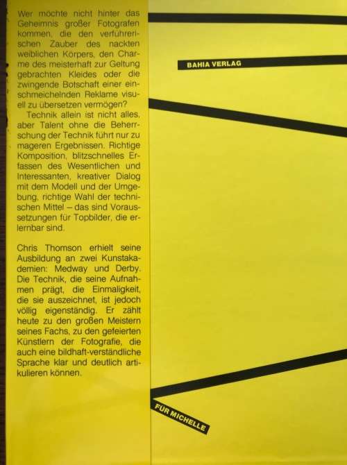Photo Models, Chris Thomson, Bahia Verlag,book in german, secret of erotic,marketing photography