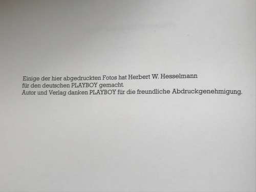 Hesselmann, Herbert W., Princess in Blond und Tango, in german, some photos for the german playboy