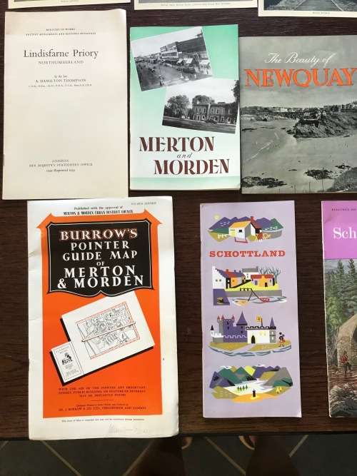 Vintage UK brochures and postcards + scotland lot , rare, castle royal, queen, windsor, QE2