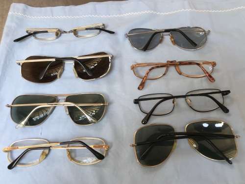 1970s Vintage Racing Style Mens Sun and Reading glasses vintage lot, sold as is