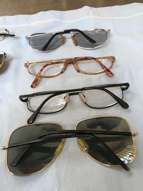 1970s Vintage Racing Style Mens Sun and Reading glasses vintage lot, sold as is
