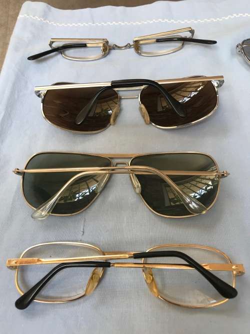 1970s Vintage Racing Style Mens Sun and Reading glasses vintage lot, sold as is