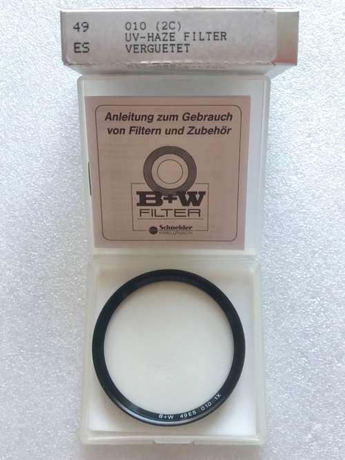 B+W Filter UV 49mm (010) UV-HAZE ,Pro Line , coted, new item from Germany, made in Germany