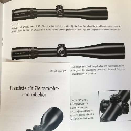 Schmidt+Bender Prospect 2007and Pricelist in german ,vintage , collectors item,
