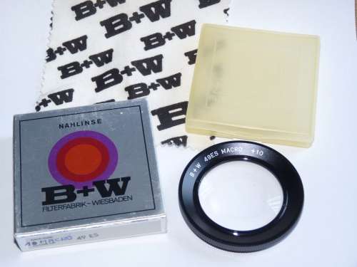 BW 49ES Macro lens +10, 49mm Filter Thread, B+W, close up,