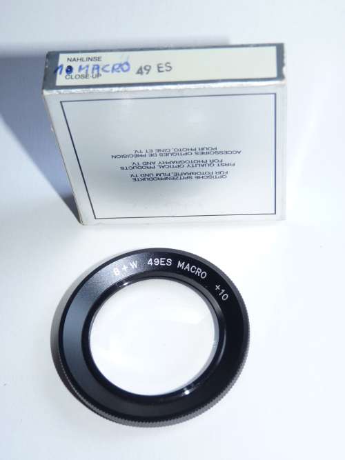 BW 49ES Macro lens +10, 49mm Filter Thread, B+W, close up,