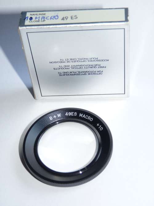 BW 49ES Macro lens +10, 49mm Filter Thread, B+W, close up,