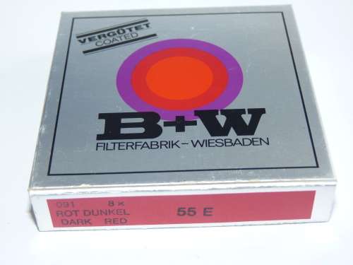 BW 55E Dark Red Filter 091 8x,for black and white Film,55mm Filter Thread, B+W,
