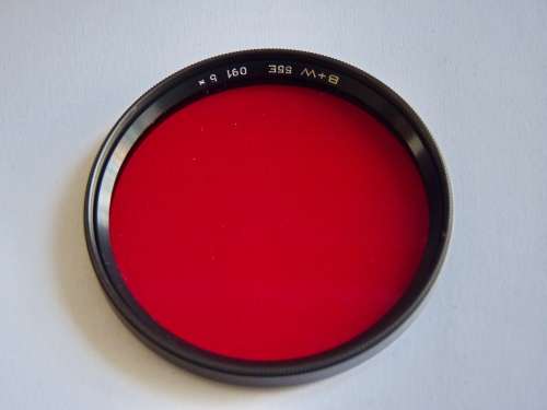 BW 55E Dark Red Filter 091 8x,for black and white Film,55mm Filter Thread, B+W,