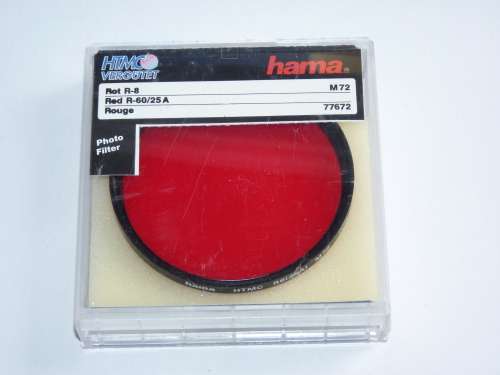 Hama HTMC R8 (25A) 72mm Red Filter for  Black+White Photography, 72mm Filter Thread,effect filter