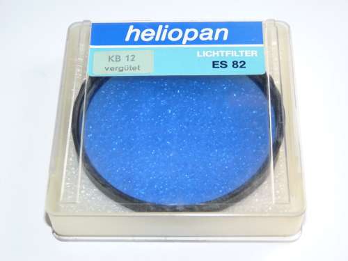 Heliopan KB12 coated 82ES B12, Blue correction filter, 82mm Filter Thread,