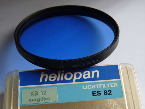 Heliopan KB12 coated 82ES B12, Blue correction filter, 82mm Filter Thread,