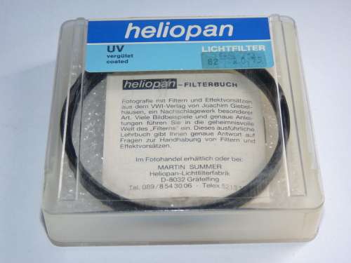 Heliopan UV Filter coated 82mm, 82mm Filter Thread, made in Germany
