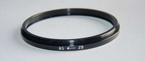 Metal Adapter Ring F 58mm to L 62mm, Filter 58mm to Lens 62mm