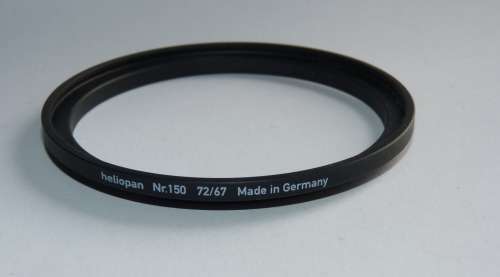 Heliopan Metal Filter Adapter Ring Nr. 150 72/67, Filter 72mm to Lens 67mm, made in Germany