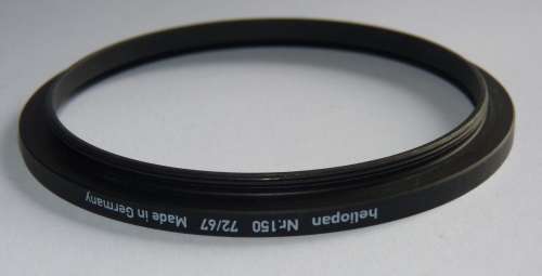 Heliopan Metal Filter Adapter Ring Nr. 150 72/67, Filter 72mm to Lens 67mm, made in Germany