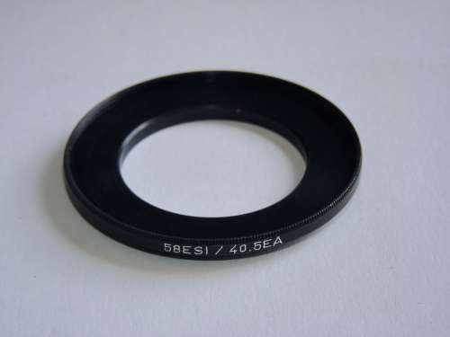 Metal Adapter Ring F 58mm to L 40.5mm, Filter 58mm to Lens 40.5mm, made by B+W (Germany)
