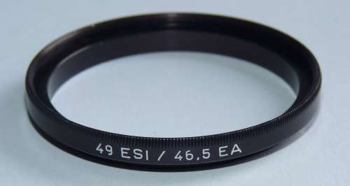 Metal Adapter Ring F 49mm to L 46.5mm, Filter 49mm to Lens 46.5mm, made by B+W (Germany)