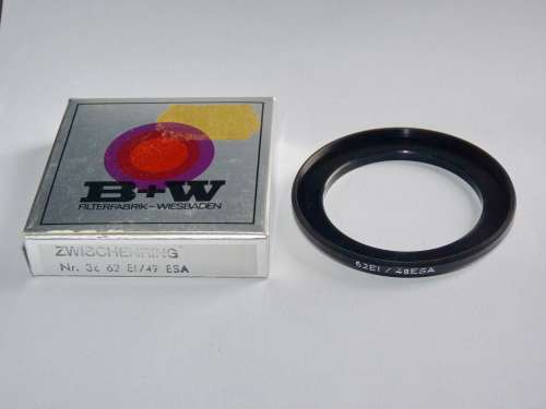 BW Metal Adapter Ring F 62mm to L 49mm, Filter 62mm to Lens 49mm,B+W