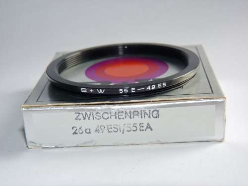 BW Metal Adapter Ring F 49mm to L 55mm, Filter 49mm to Lens 55mm,B+W