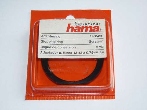Hama Adapter Ring F 49mm  to L 43mm, Filter 49 mm to Lens 43mm
