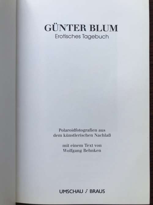 Günter Blum Erotisches Tagebuch ,128 pages, in german, erotic diary, photo book, 15cmx24cm