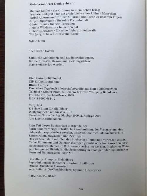 Günter Blum Erotisches Tagebuch ,128 pages, in german, erotic diary, photo book, 15cmx24cm