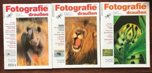 Fotografie draußen, Photography outdoors ,magazine, in german, 3 x photo magazine from Germany