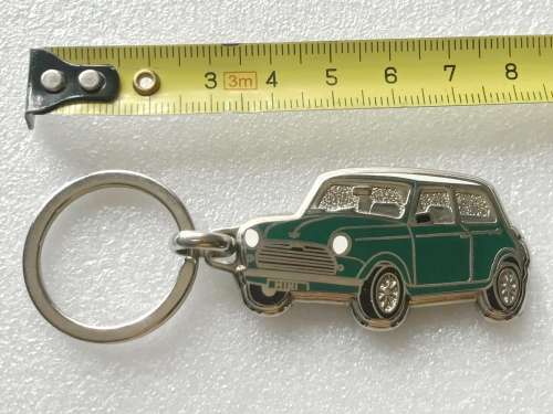 Mini Austin Morris Cooper Car Keyring, keyring, green, vintage from Germany