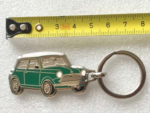 Mini Austin Morris Cooper Car Keyring, keyring, green, vintage from Germany