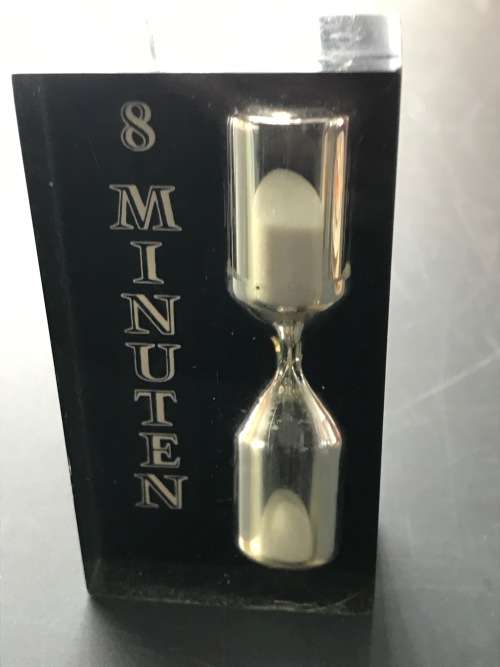 Vintage Sandclock acrylglass from the 70s , egg clock, from Germany , rare