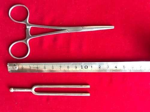 German vintage tools 2x  from Germany , rare, tweezers and tuning fork