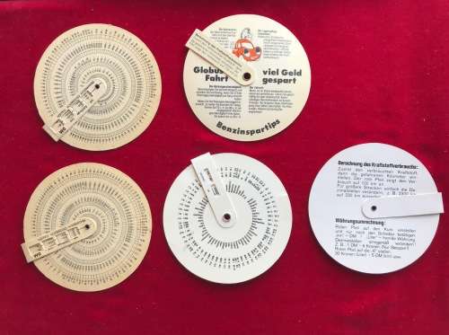 Fuel economy and currency conversion calculator disc vintage lot, bmw,ect