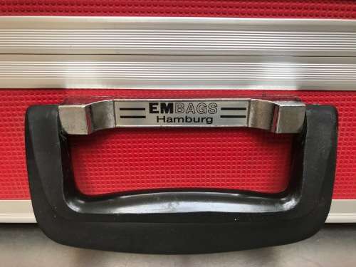EmBag Hamburg Briefcase red 14cmx35cmx46cm , photo camera or tool case,preowned from Germany
