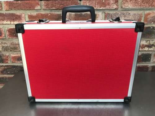 EmBag Hamburg Briefcase red 14cmx35cmx46cm , photo camera or tool case,preowned from Germany