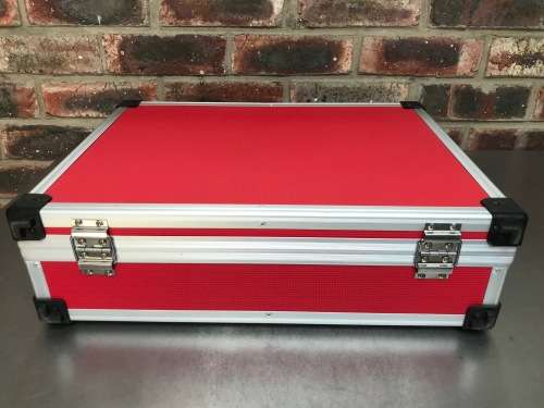 EmBag Hamburg Briefcase red 14cmx35cmx46cm , photo camera or tool case,preowned from Germany