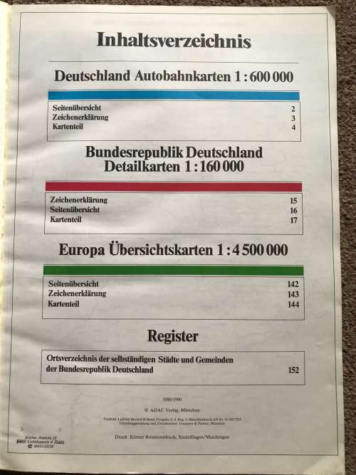 ADAC Maxi Atlas German, from Germany, vintage, 1989/1990