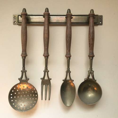 Brass Kitchen Set vintage, rare, from Germany