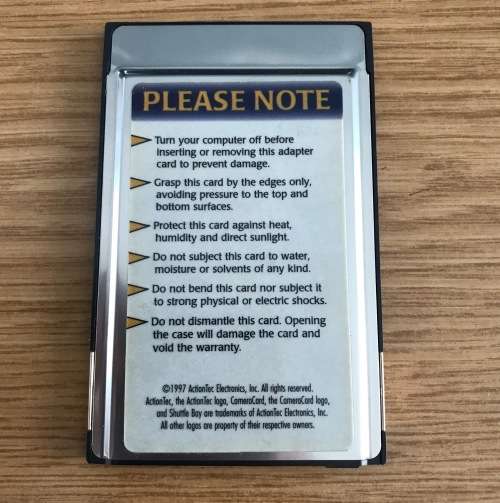 ActionTec SmartMedia Card to PC Card PCMCIA Adapter Card Reader for Laptop Notebook
