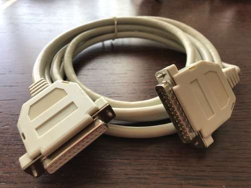 Parallel Printer Cable Male to Female DB25  white 2m long