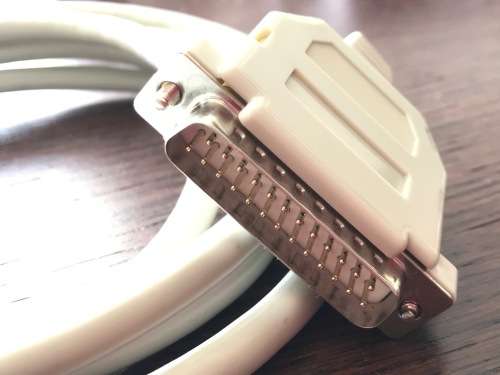 Parallel Printer Cable Male to Female DB25  white 2m long
